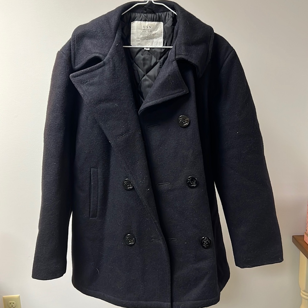 Mens wool pea coat